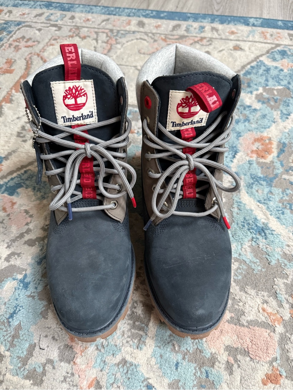 Timberland mans Navy, Gray & Red Lace-Up boot
